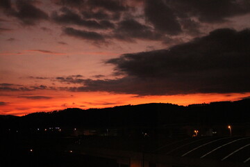 sunset over the city