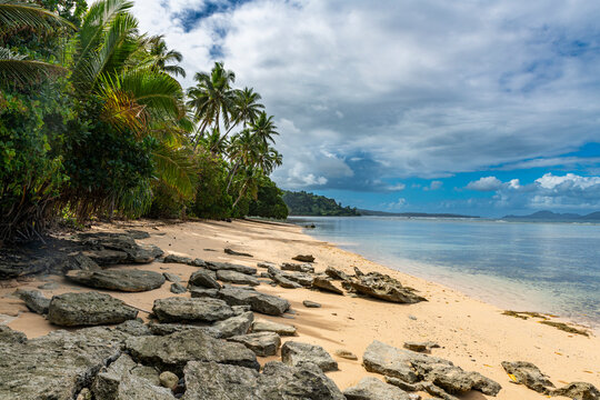 White sand beach, Bouma National Park, Taveuni, Fiji, South Pacific, Pacific