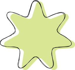 Hand drawn colored star banner 