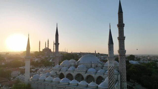 Renovated Selimiye Mosque Drone Video, Edirne Turkey