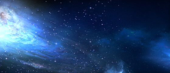 Space background. Abstract galaxy, universe. Magic sky, purple space.  3d render