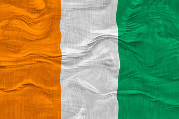 Fototapeta na wymiar National flag of Ivory Coast. Background with flag of Ivory Coast