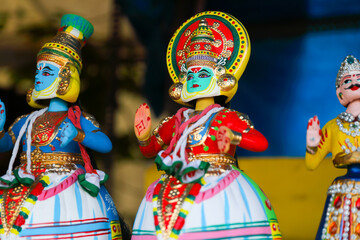 Indian famous Thanjavur dancing Kathakali dolls