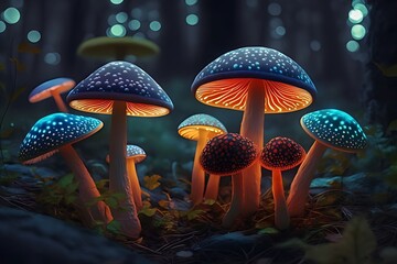 Fototapeta premium Glowing mashrooms