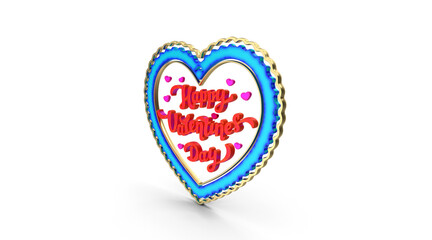 Obraz premium Cute Heart Shaped 3d Happy Valentine's Day, love, romance, passion