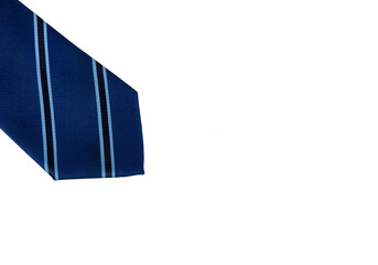 Partial blue striped tie on transparent background for fathers day holiday concept