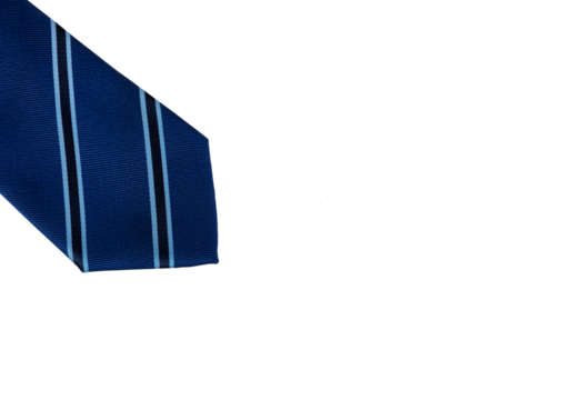 Partial blue striped tie on transparent background for fathers day holiday concept - Powered by Adobe