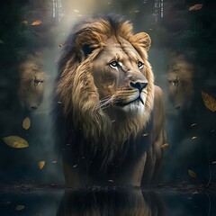 Fototapeta premium Portrait of a lion 