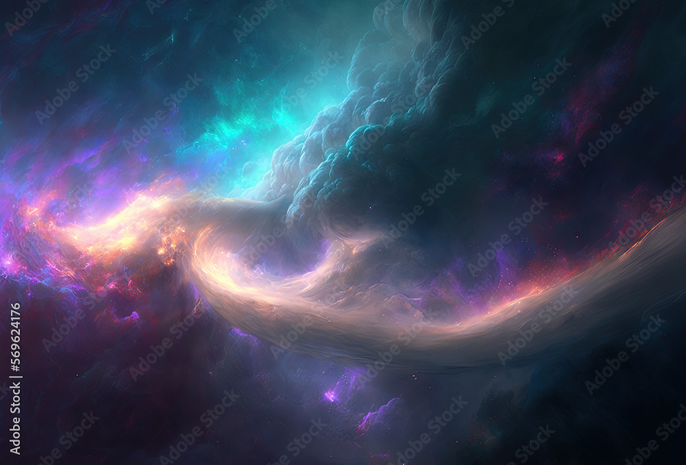 Canvas Prints cosmos, celestial universe, fantasy space, beautiful and colorful. generative ai.