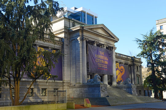 Vancouver Art Gallery at 750 Hornby Street in downtown Vancouver, British Columbia BC, Canada. 