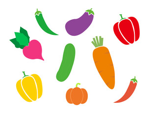 Winter vegetables vector design set and illustration.