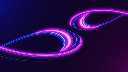 3d render Technology neon light speed effect glowing trails texture. Colorful Light motion speed background, motion blur long time effect, laser sparkling on dark scene, fast moving to futuristic.