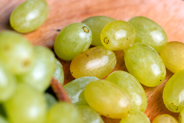 Fresh sweet green grapes, close up