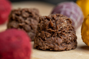 Different chocolates without packaging