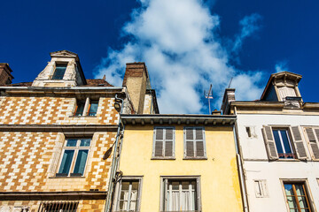 Fototapeta na wymiar Street view of downtown Troyes, France