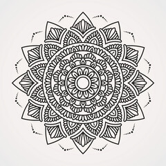decorative circular mandala. decorative elements. suitable for henna, tattoos, coloring books