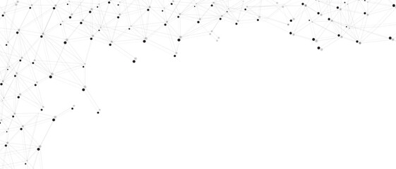 Black network. Abstract connection on white background. Network technology background with dots and lines for desktop. Ai system background. Abstract concept. Line background, network technology