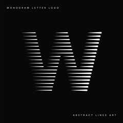 Letter W Logo with Abstract Line Pattern