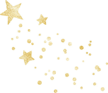 Cute golden stars and confetti decoration