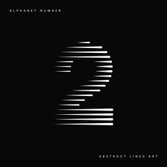 Number 2 with Abstract Lines Pattern