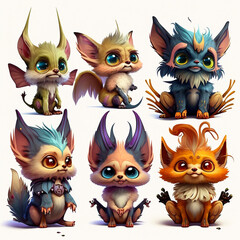 Fototapeta premium Cuddly Fantasy Creature, AI Generative