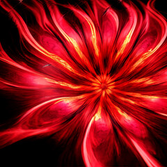 Obraz premium Abstract red flame flower model texture render