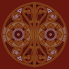 Indian Traditional and Cultural Rangoli, Alpona, Kolam, or Paisley vector line art. Bengal art India. centuries-old Bengali art tradition of the Bengal region, for textile printing, logo, wallpaper
