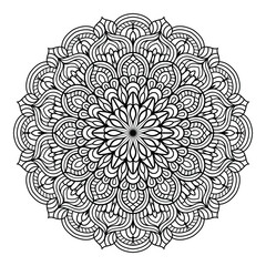 Mandala coloring page pattern art, floral doodle mandala for coloring pages interior