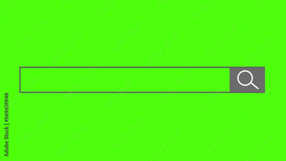 Wall mural cursor blinks in front part of empty search box to insert inquiry on green chromakey screen backgrou
