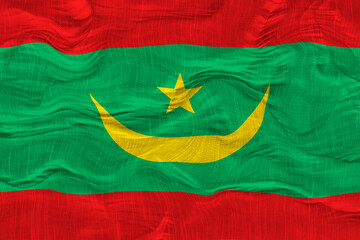 National flag of Mauritania. Background  with flag of Mauritania