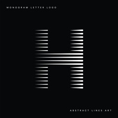 Letter H Logo with Abstract Line Pattern