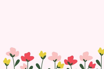 Spring background with illustration, lot of space to place the content