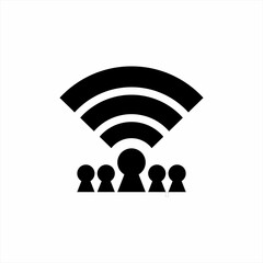 Wifi network illustration design with human. The logo can be used for Cyber Security, Consultant, Insurance businesses.