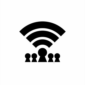 Wifi network illustration design with human. The logo can be used for Cyber Security, Consultant, Insurance businesses.