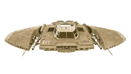 alien spaceship drone front view