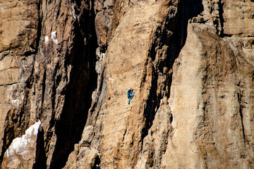 Couple of Mountain Climbers Climbing a Cliff in Smith Rock State Park, OR