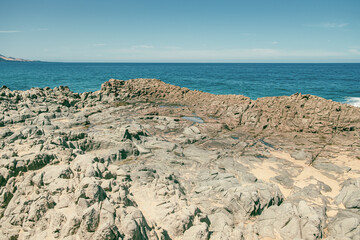 Islet of the seven widows on the Cofete beach in Fuerteventura