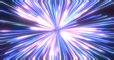Abstract bright glowing neon multicolored rainbow energy magical multicolored lines and stripes distorted. Abstract background