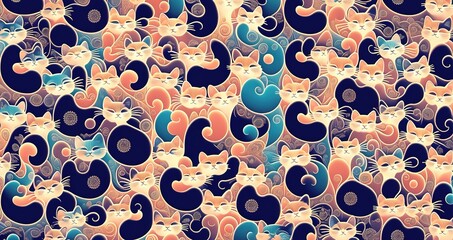 Abstract Cats Background