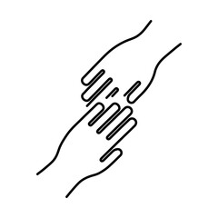 Obraz premium helping hand icon isolated on white background, vector illustration.