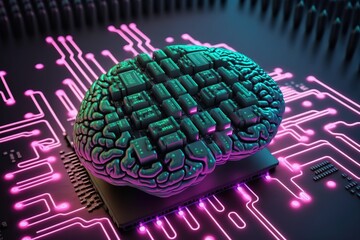 a brain on top of a circuit board