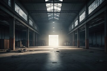 Fototapeta na wymiar Empty Warehouse - Created with Generative AI