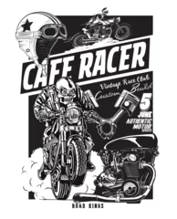 Fototapete Rund vintage motor racing vector illustration  © basws