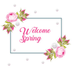 spring banner design template with typography