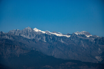 Beautiful HImalayan Mountain Range Ganesh, Langtang, Everest,  HImal seen from Bhotechaur, Nepal