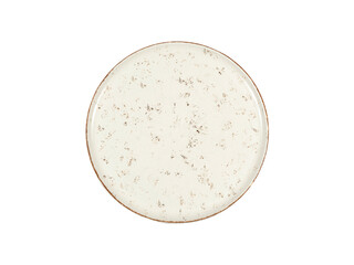 round empty plate on an isolated white background