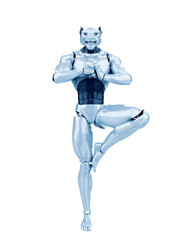 cyber tiger in yoga pose