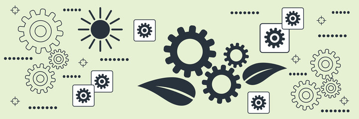 Green technology, environmental protection, ecology flat contour style vector concept illustration