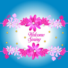 spring floral vector banner