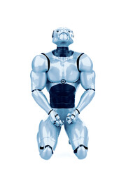 Fototapeta premium cyber tiger is on his knees